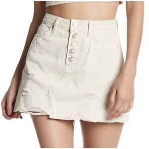 Free People White Denim Skirt